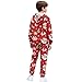 Wideasale Girls 2 Piece Sweatsuit Sets Christmas Santa Claus Hoho Soft Full Zip Hoodie with Pockets Oversized Pullover Sweatshirt and Sweatpant Jogger Fall Fashion Outfits