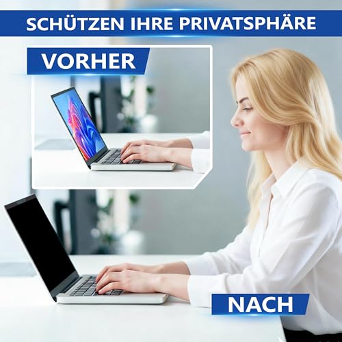 Magnetischer Laptop Blickschutzfolie 14 Zoll 16:10, Abnehmbarer Laptop Sichtschutzfilter und Blendfreier Blaulicht Sichtschutzfolie, Kompatibel mit HP Dell Acer Asus Samsung Lenovo ThinkPad