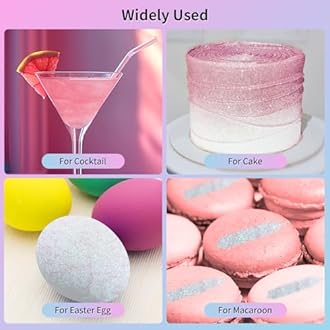 Edible Glitter for Cocktails, Rainbow Easter Luster Dust Edible for Drinks, Food Grade Shimmer Dust, Sprinkle Powder, Baking, Strawberries, Cupcakes, Cookies Decoration, Eggs, Candy