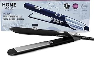 HOME GOLD Hair Straightener, Salon-Quality 980°F Heat for Curly & Straight Hair, 30-Second Rapid Heat-Up, 360° Rotating Cord, 35W, HG-805 – Ultimate Styling Tool for Smooth, Sleek Hair (Black)