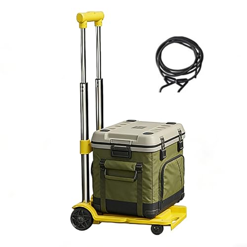 Carretilla De Mano Plegable - Rodante con Capacidad De 100 Kg Y Ruedas Portátiles,Carretilla Plegable con Altura Ajustable,para Uso en Garaje, Transporte, Compras, Supermercado, Viaje y Aeropuerto