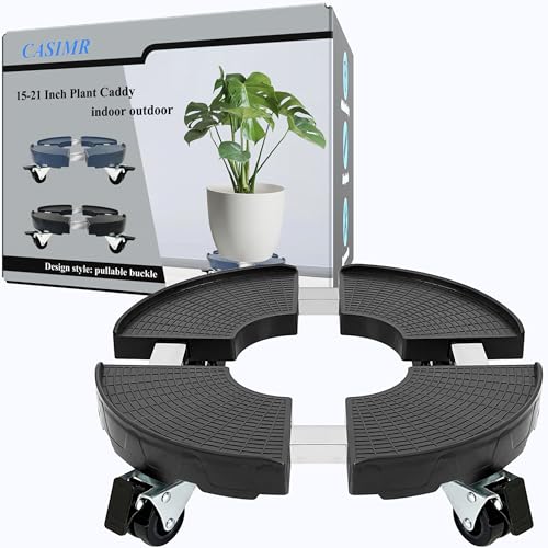 image for C CASIMR CASIMR Plant Stand with Wheels, Adjustable 15-21