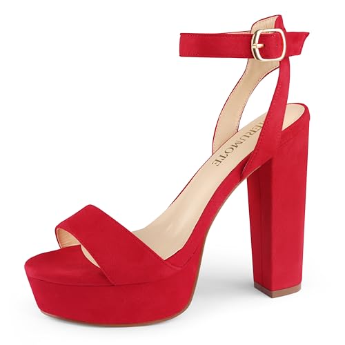 Image of MERUMOTE Women's Fashion Platform Sandals Block Heels Wedding Summer Dress Shoes