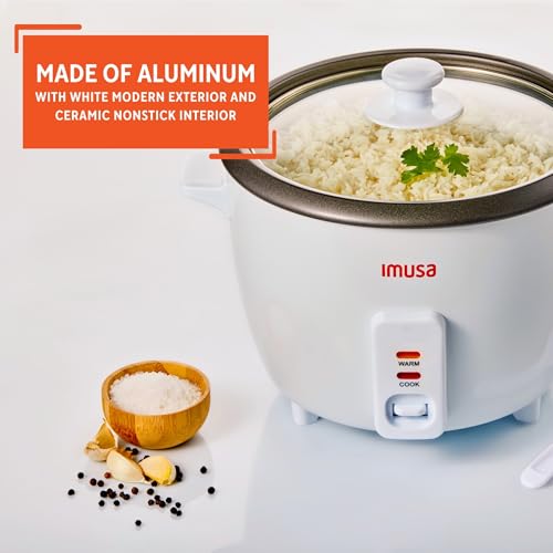 image for IMUSA Electric Rice Cooker 10 Cup Cooked 5 Cup Uncooked – Ceramic No