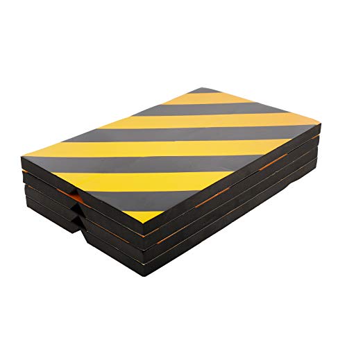 Crmeno 4 Pack Garage Wall Protector Garage Car Door Protector Eva Foam Wall Corner Reflective Warning 15.7" X 9.8" X 0.8" For Parking Garage #TOP20