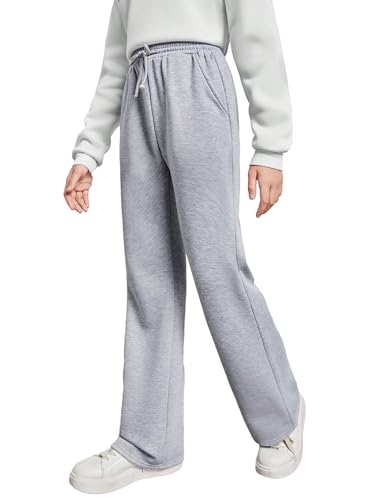 Image of SweatyRocks Girl's Drawstring Waist Straight Leg Sweatpants Solid Workout Joggers with Pockets