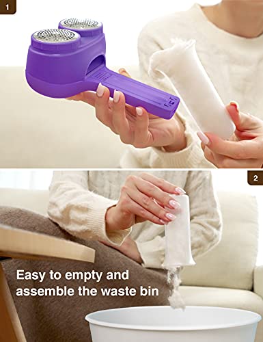 Vasson Fabric Shaver, Electric Lint Remover, Rechargeable Lint Shaver, Sweater Shavers To Remove Pilling, Large Fuzz Remover For Clothes Couch Furniture (Purple) #TOP3