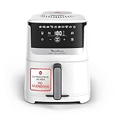 Moulinex Easy Fry Silence, Friggitrice ad Aria Silenziosa 5L/1.5kg per 6 Persone, 1670W, Sistema Easy Clean & Store, 10 Programmi, Touchscreen e Cestello Lavabile in Lavastoviglie, Bianca EZ5521