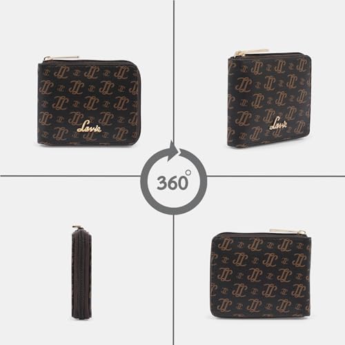 Image of Lavie Women's Sacy Monogram LL Print Small Zip around Wallet | Ladies Purse Handbags