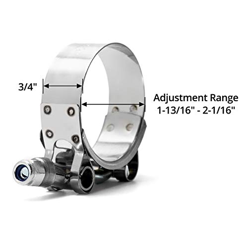Qwork 1.5" T-Bolt Hose Clamp Stainless Steel, Working Range 46Mm - 52Mm For 1.5" Hose Id, Turbo Intake Intercooler Clamp, 4 Pack #TOP5