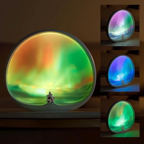 Image of NYRWANA Table Lamp | USB Powered | Home Decor, Lamp, Lamps for Bedroom and Living Room, Magical Aurora Lighting Effect, 3 Colour Touch Control, Plug and Play Design (White)
