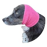 Happy Hoodie The Original Calming Band for Dogs & Cats - for Anxiety Relief – Noise Canceling for Fireworks, Thunderstorms, Pet Grooming & Force Drying - Dog Calming Aid Since 2008 (Large, Pink)