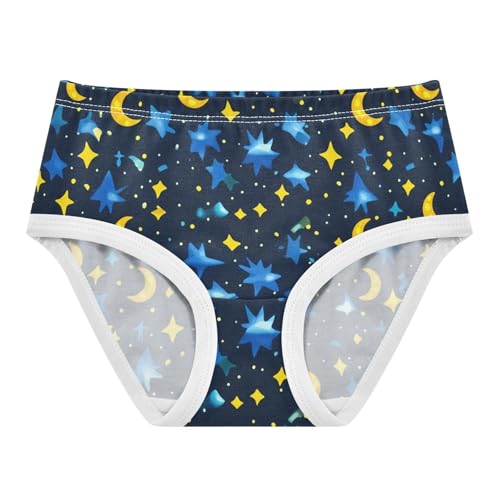 Night Sky Yellow Blue Stars Moons Toddler Underwear Floral 2t Cotton Panties for Girl Animal Underpants Briefs