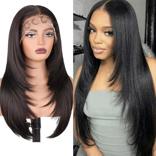 Marshey Long Straight 13x6 Lace Front Wigs for Black Women