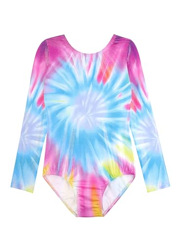HOZIY Long Sleeve Leotards for Girls Gymnastics Kids Toddler Tumbling Outfits Floral Unicorn Galaxy Rainbow Stripe Pattern