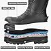 Showave Men's Steel Toe Rubber Boots Kevlar Sole Safety Work Boot Puncture-Proof Rain Boot Slip & Oil Resistant Outsole for Industrial Construction Agriculture, Size 11 Black