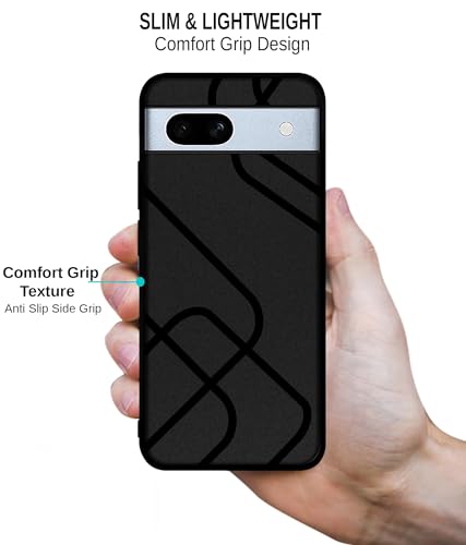 Image of Zig-Zag Black Line Design Premium 2D Printed Metal Back Case Cover for Google Pixel 7A 5G