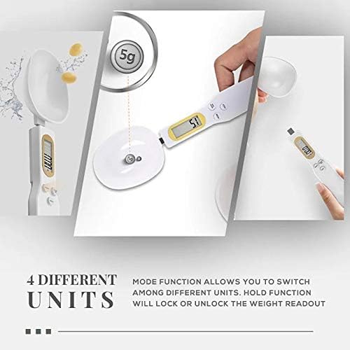 Miniatura 7 de VALINK Báscula digital de alimentos, cuchara medidora para hornear, básculas de cocina de 17.64 oz, cuchara digital LCD electrónica, báscula de