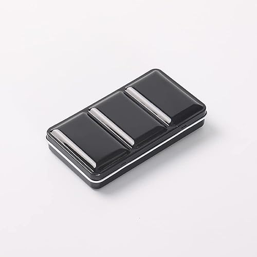Miniatura 6 de Jinberry Lata de acuarela de metal con paleta de mezcla plegable, paleta de acuarela vacía multifuncional con sartenes, paleta de bandeja de pintura