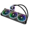Computer Case Water Cooler - Rise Mode USA Gamer Aura Ice Black Black, ARGB, 360mm