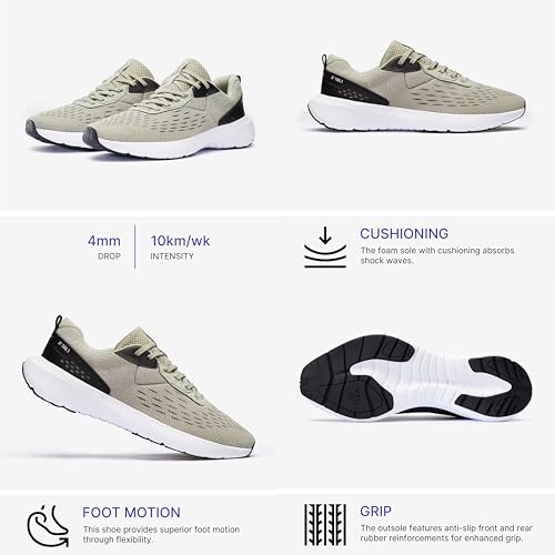 Image of Kalenji(Decathlon) Men Running Shoes - Lightweight Cushioned Sneakers with Superior Grip, Breathable Mesh & Shock Absorbing Sole for Sports, Gym