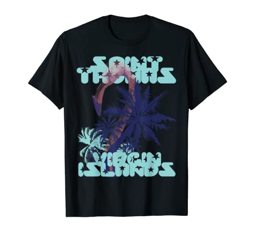 Islas Vírgenes Flamingo San Tomás Palmera Surf Beach Camiseta