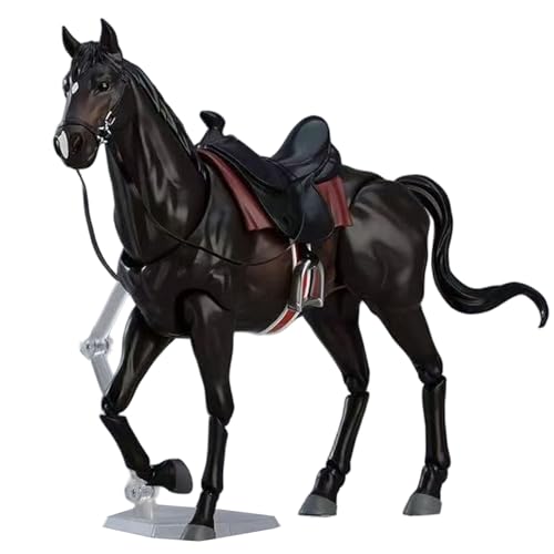 Figurines de chevaux noires posables : fini les jouets figés avec cette selle et corde