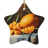 Decorazione festiva: aggiungi un tocco di eleganza e fascino al tuo arredamento per le vacanze con il ciondolo a forma di stella in ceramica WZYWHJ Big mango, perfetto da appendere su alberi di Natale, porte, finestre o ovunque tu voglia diffondere allegria natalizia.