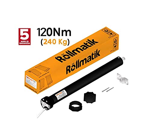 Rollmatik Motore Per Tapparelle Elettriche Grandi 240Kg 120Nm Per Rullo Diametro 70Mm Predisposto Per Pulsante Apertura Automatica Persiane - 2