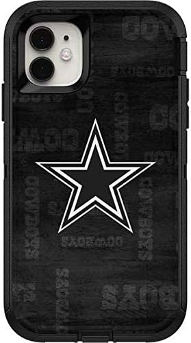 Skinit Decal Skin Compatible with OtterBox Defender iPhone 11 Case - Officially Licensed NFL Dallas Cowboys Black & White Design