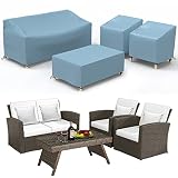 MUTUSHI Patio Furniture Cover Set 4 Piece Outdoor Furniture Cover Waterproof, Thicker Heavy Duty Law