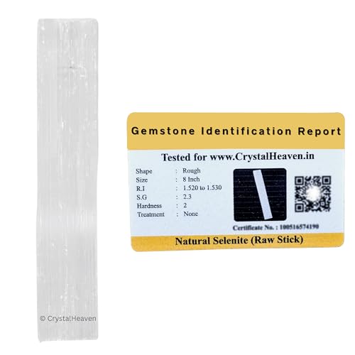 Image of Certified Selenite Wand Charging Plate Stick - Pack of 3 Selenite Crystal 8 inch Stick to Charge Crystal, Cleansing Re-Energy Work, Meditation and Pooja (Rectangular)