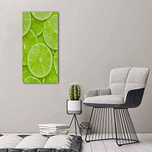 Impression sur verre acrylique 50x100 déco mural de citrons verts design