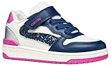 Geox J WASHIBA Girl A Baskets Blanches/DK Royal 32 EU