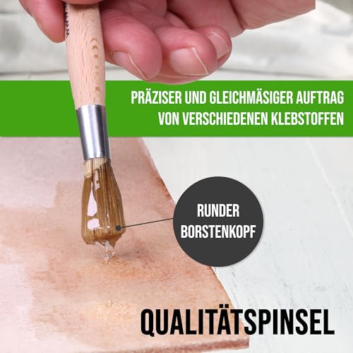 Klebstoffpinsel für Sparbehälter - kurzer Pinsel für Farben und flüssige Klebstoffe wie Kontaktkleber - Weißleim - Dispersionskleber - ideal für Leimboy - TS-Boy (1 Stück rund)