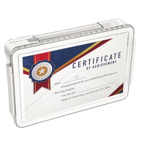 ledmomo 透明ファイルボックス 大容量収納 軽量で持ち運び便利 スタッカブル設計 書類や証明書整理に シンプルなスクエア形状で多用途対応