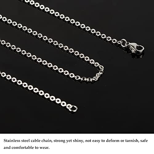 Umaokang 30 Pack Silver Chains For Jewelry Making, Stainless Steel Cable Chains Bulk Unisex Necklace Jewelry Chain (20 Inches) #TOP3
