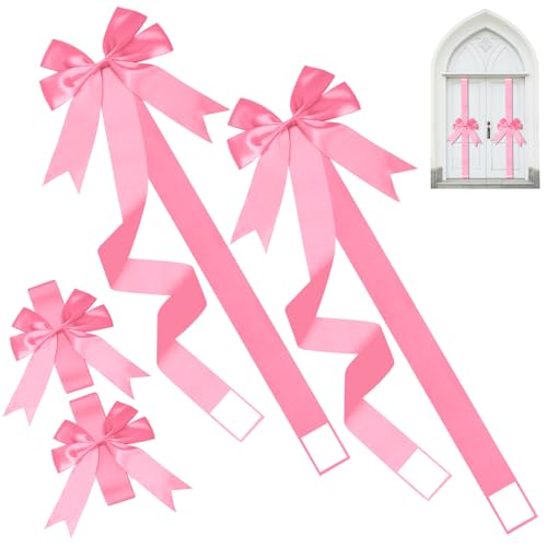 Multivana 8 Pcs Large Christmas Cabinet Door Bows and Ribbons 78 Inch...