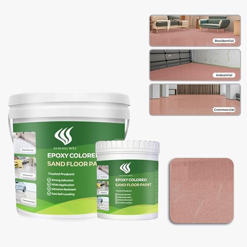 SHENGWEI 100% Solid Self-Leveling Epoxy Resin Floor Paint, Maple Leaf Red, 1 Gallon, Industrial Grade for Garage, Basement, Countertop, Covering 35 Square Feet, Fast Curing