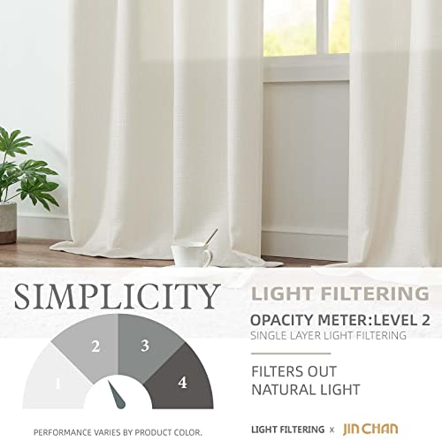 JINCHAN Linen Textured Curtains for Living Room Bedroom 96 Inches Long by jinchan - Used condition - Image 5
