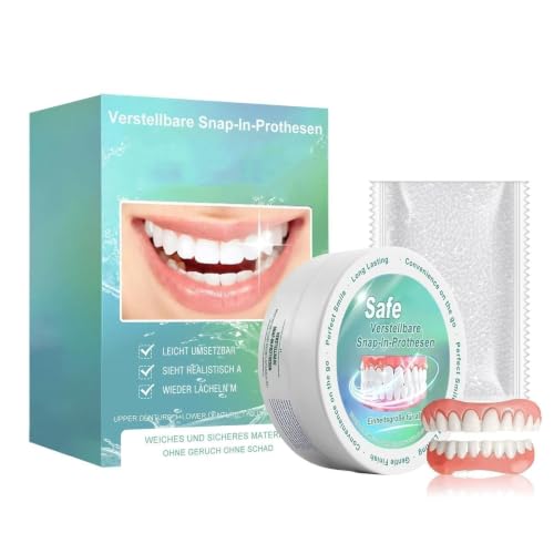 Realistic Smooth False Teeth Veneers Upper Lower Smile Set, Easy To Clean