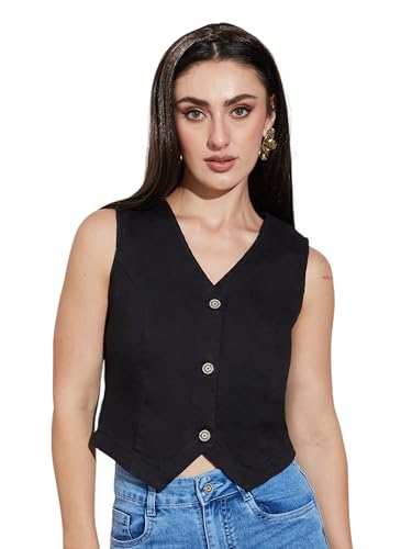 Image of Miss Chase Women's Round Neck Half Sleeves Cotton Lace and Pearl Detailing