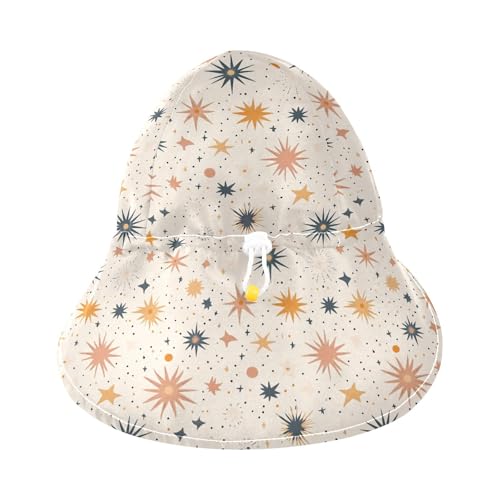 Kids Beach Hat Boys Beach Caps Baby Girls' UPF 50 Large Brim Traveling Swim Hat Boho Simple Style Sea Shell Stars3
