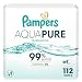 Pampers Aqua Pure 2X Pop-Top Sensitive Water Baby Wipes, 112 Count