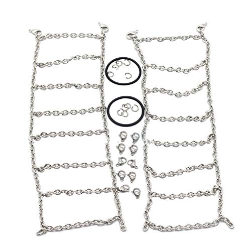 2Pcs Metal Snow Anti-Slip Tires Metal Steel Chain For 1/10 Rc Rock Crawlertrx-4 Trx4 Axial Scx10 90046 #TOP6