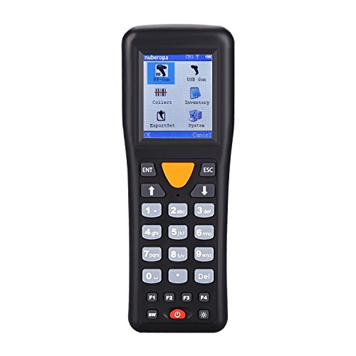 Nuberopa USB Barcode Scanner Wireless Handheld Terminal Inventory Device Bar Code Reader PDA 1D Laser with TFT Color LCD Screen (3303)