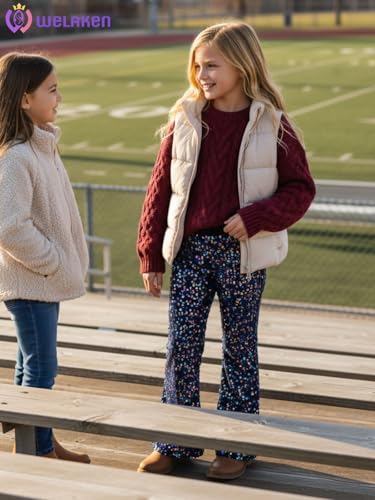 Image of WELAKEN Sequin Casual Pants for Girls with Lining Kids & Little Girl's Sparkling Trousers