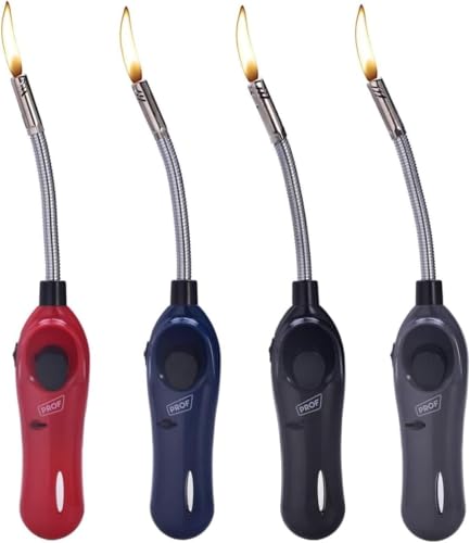 4X VANI Feuerzeug Kerzenanzünder biegsam flexibel Gas XXL Stabfeuerzeug 28 cm lang nachfüllbar + gratis 1 x Feuerzeug, Modern, Schwarz 4X VANI Feuerzeug Kerzenanzünder biegsam flexibel Gas XXL Stabfeuerzeug 28 cm lang nachfüllbar + gratis 1 x Feuerzeug, Modern, Schwarz