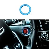 Thenice for 10th Gen Honda Civic Start/Stop Push Button Cover Ring, Anodized Aluminum Keyless Car Engine Power Control Trims for Civic 2016 2017 2018 2019 (Light blue)