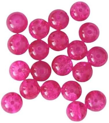 28 pcs Czech Glass Round Cracked Cracle Beads 8 mm Intense Pink CRA8-67733-20
